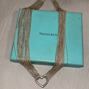 Tiffany & Co 925 Sterling Silver Multi
Strand Choker Toggle Necklace